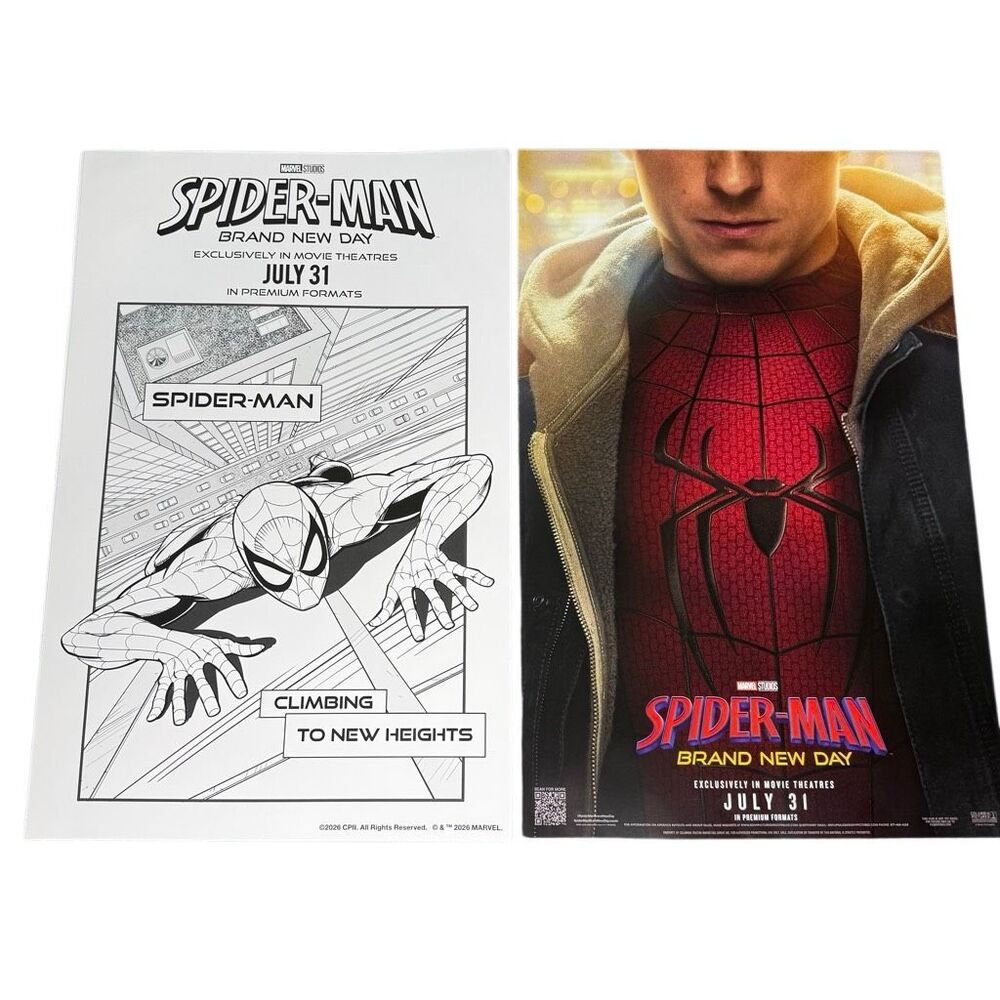 NEW Spider-Man Brand New Day Double-Sided 11x17 Poster Coloring Page 2026
